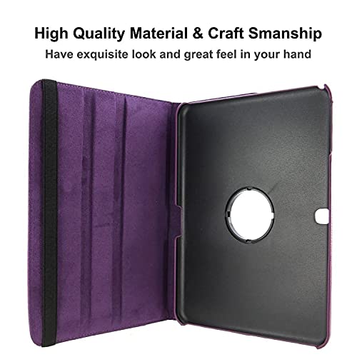 Case for Samsung Galaxy Tab 4 10.1 inch (SM-T530 SM-T531 SM-T535) - 360 Degree Rotating Stand Case Full Protective Smart Cover,with Stylus Pen,Screen Film (Purple) by R.SHENGTE - Image 4