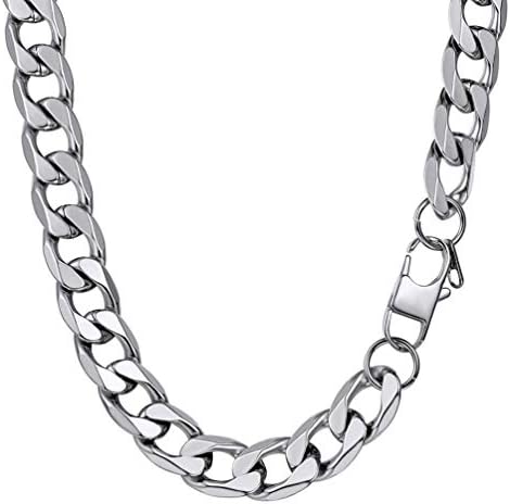 PROSTEEL Men Chain, 5/6/9/13MM Cuban Necklace, 14/18/20/22/24/26/28/30", 316L Stainless Steel/Gold Plated/Black (Send Gift Box)