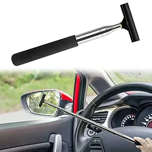 hyndrix Car Rearview Mirror Wiper, Retractable Auto Glass Squeegee, Water Cleaner with Telescopic Long Rod, Portable Cleaning Tool for All Vehicles, Universal Automotive Accessories