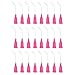 HARFINGTON 24pcs Blunt Tip Dispensing Needle 25 Gauge 1 Inch Screw Interface Bent Flow Design Bent Dispensing Tips with Luer Lock for Adhesive Glue Dispensing, Red