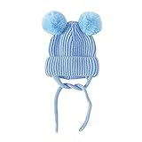 Coolster Pullover Wollmode Hut Wintermütze Unisex Stricken Warme Kindermütze Kindermütze Schal Baby Blau (Blue, One Size)