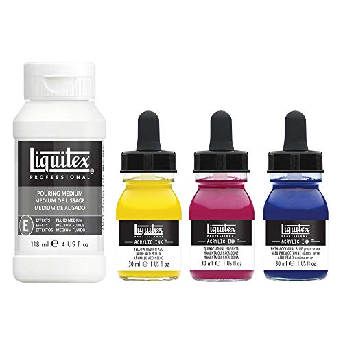 Liquitex Professional Acrylic Ink, 1-Oz (30Ml), Pouring Technique, Primary Colors, Set Of 4 #TOP2