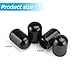 Mandark 4PCS Car Tire Valve Stem Caps, Leakproof Aluminium Automotive Tire Air Valves Stem Cover, Corrosion Resistant Vehicle Exterior Tire Accessories, Universal for RV, SUV, Truck (Black)