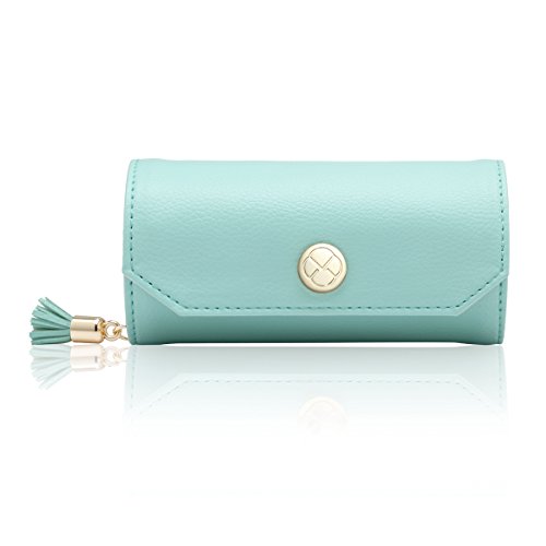 Vlando Small Travel Jewelry Roll Bag Organizer, Smart Size & Light Weight For Daily Jewelries (Mint Green) #TOP1