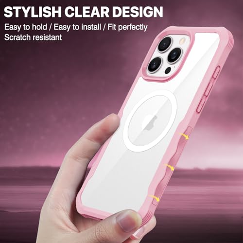 CENHUFO Magnetic Privacy for iPhone 16 Pro Max Case [Compatible with Magsafe] Full Body Phone Case Built-in 9H Tempered Glass Privacy Screen Protector Camera Lens Protector, Shockproof Cover - Pink by CENHUFO - Used condition - Image 8