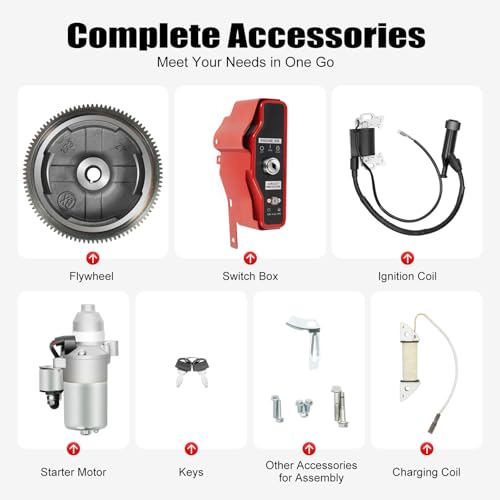 Kit de arranque eléctrico con motor de arranque y volante para GX240 8HP GX270 9HP miniatura 6