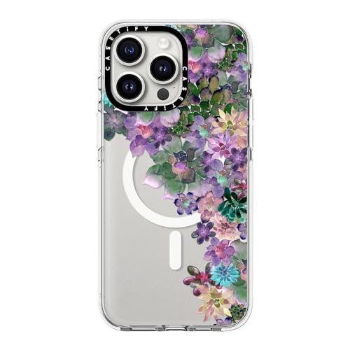 Coque iPhone 15 Pro Max transparente antichoc compatible MagSafe CASETiFY Succulent