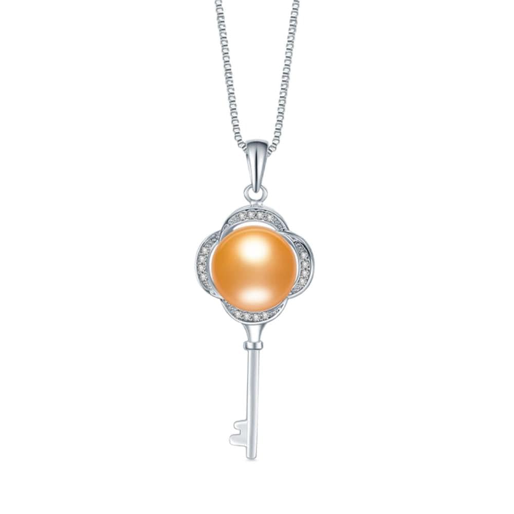 Collier avec pendentif en perles d'eau douce pour femmes CFWSHJ clé - 2
