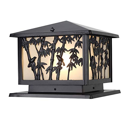 Column Headlights, Doorpost Lights, Garden Lights, Wall Lights, Pillar Lights, Door Lights, Outdoor/Waterproof (Color : Black1)