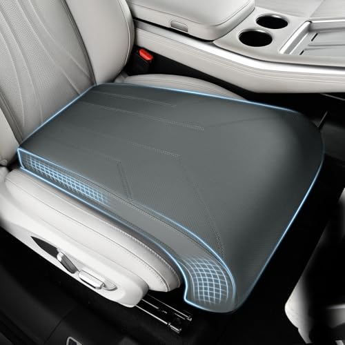 Image of FLORICH Car Seat Extender Leg Extender Support Cushion for Driver Seats Office Chair, Leather Carseat Leg Support for Long Drivers Universal Car Seat Cushion Legs Rest Pads-Light Grey