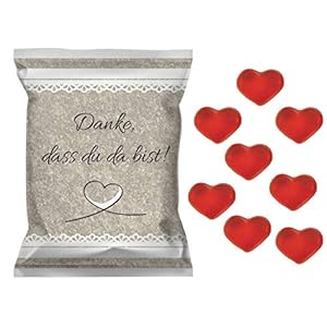 25 Stück – Fruchtgummi-Herzen Gummibärchen Gastgeschenke Hochzeit – Danke, dass du da bist – Geburtstag – Konfirmation…