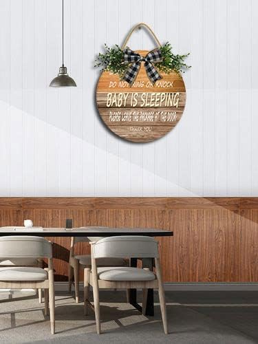 Miniatura 4 de Baby Sleeping Sign For Front Door Baby Sleeping Sign Baby Door Sign Baby Sleeping Sign For Door Do Not Disturb Hanger Sign Baby Room Hanging Wooden