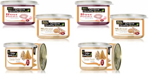 Image of Online Quality Store Chandan, Rose and Multani Mitti Powder Combo for Face Pack, Pooja Tilak and Laddu Gopal - 400g Pack (Pack of 2)