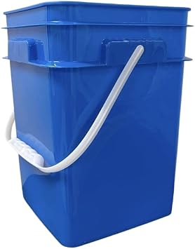 4 Gallon Square Plastic Bucket, Food Grade BPA Free containers, Made in USA, (Pack of 2)