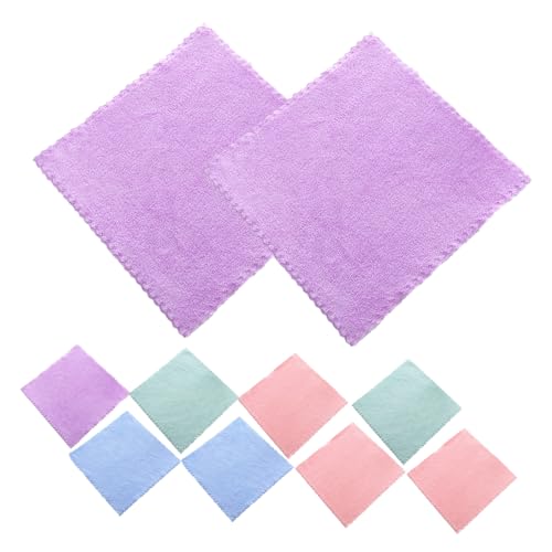 MALUGOGO 10個 メイク落とし用ソフトマイクロファイバータオル 超細珊瑚ス製 携帯に便利なコンパクト 敏感肌対応やさしい洗 ランダムカラー
