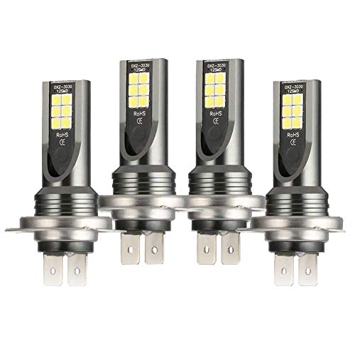 4Pcs Mini H7 + H7 Combo LED Headlight Kit Bulbs High O Low Beam 10W 1400 LM 6000K Kit
