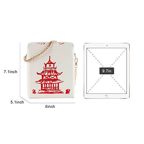 Oweisong Women Novelty Chinese Takeout Purse Tower Print Crossody Shoulder Bag Box Totes with Comfortable Chain Strap3