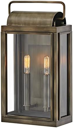 Hinkley Sag Harbor Medium Wall Mount Lantern - Heritage Collection, 2-Light, Traditional, Aluminum, Clear Glass - Burnished Bronze Finish