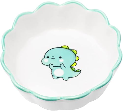 Soporte de clip de papel de cerámica con lindo soporte de clip de dinosaurio verde, moderno dispensador de vasos de papel para oficina en casa,