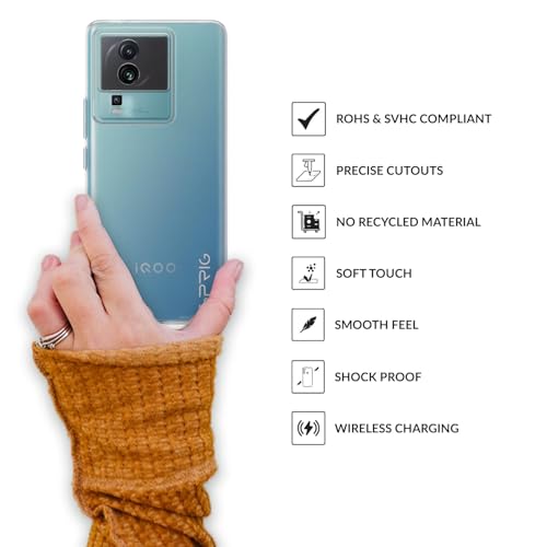 Image of SPRIG Compatible with IQOO NEO 7 5G Premium FlexCrystal Back Cover Drop Tested Shock Proof Mobile Case for Men, Women, Boys and Girls with Camera Protection (Transparent)