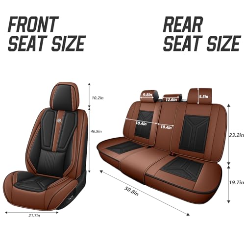 Image of Custom Car Seat Covers for Chevy Blazer 2019-2026,Easy install,Black Brown | nappa leather seat protector,full coverage seat covers,all weather seat cover,waterproof,anti-slip,easy clean,5 seat Standard
