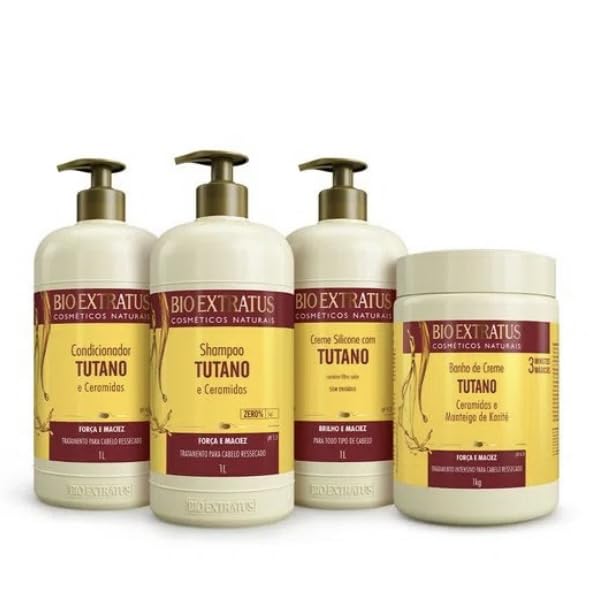 Kit Tutano e Ceramidas (Shampoo/Condicionador/Creme Silicone 1L +...