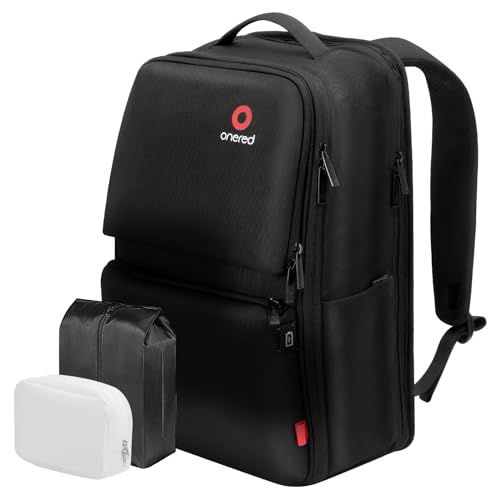 ONERED Travel Backpack, 40l Extra Large Travel Backpack For Men, Airline & Tsa Approved Carry On Luggage, College Backpacks For Women, Business 15.6-17 Inch Laptop Backpack - Black