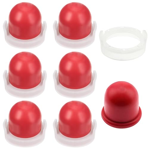 SGQTGIMU 6 unidades 494408/694394 carburador cebador bomba, carburador bomba de combustible pistón primer, cebador bulb, piezas de repuesto para cortacésped Briggs & Stratton cortacésped tractor (rojo