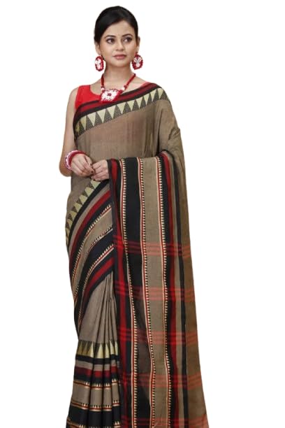 Cotton Handloom Saree With Blouse Piece For Women-image-49