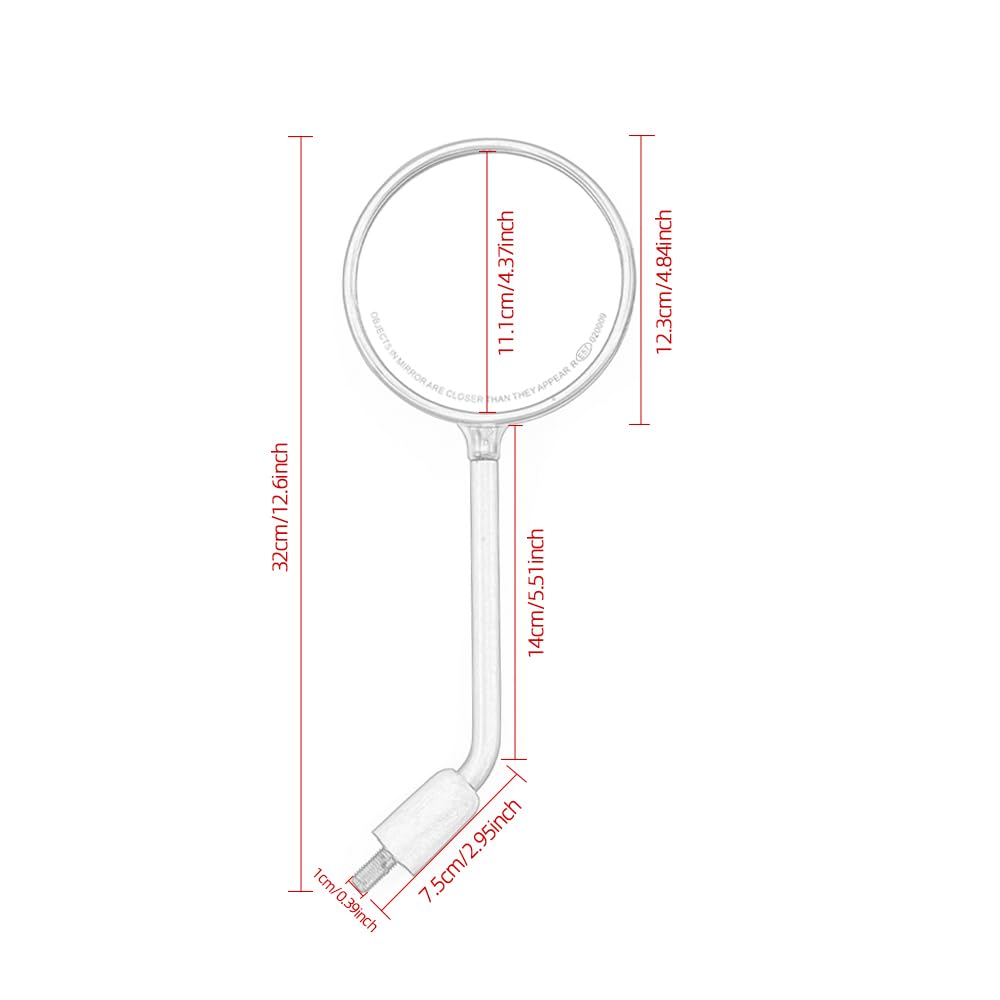 Zijspiegel voor motorfiets, 8 mm, achteruitkijkspiegel, spiegel voor Bobber Chopper Old School 1982-2018 Up (zilver