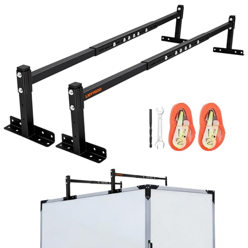 LMYYGOO Universal Trailer Ladder Rack with 2 Straps Adjustable Roof Ladder Racks for Open and Enclosed Trailers Fits 72-91 Width Trailer 800LB Capacity