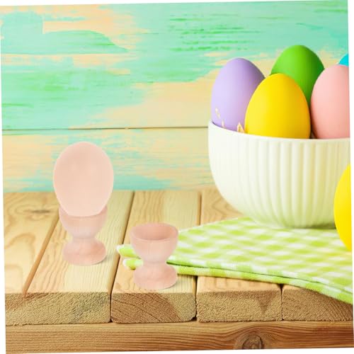 Cabilock 12 Stück Teiliges Set Holz Eierbecher Unbemalt Glatte Oberfläche DIY Bastelset für Ostern Frühstück Eierhalter für Familienfeiern und Dekorative Tischgestaltung – Bild 5