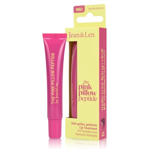 Jean & Len Lip Treatment Pink Pillow, leicht getönte Lippenpflege mit Gloss-Finish, nicht klebrige Textur, mit Peptiden für sichtbaren Plumping-Effekt, Vanille-Aroma, vegane Lippenpflege, 10 ml
