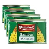 DIAMOND Rodajas de bambú, vegetal asiático en conserva, adecuado para platos wok, bajo en carbohidratos - 1 x 227 g (Paquete de 4)
