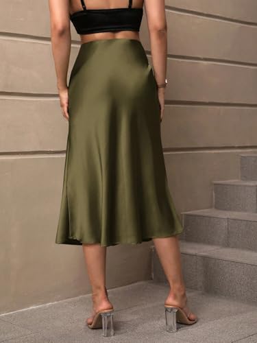 Women's Summer Elegant Solid Color Hem Midi Skirt Going Out Outfits2