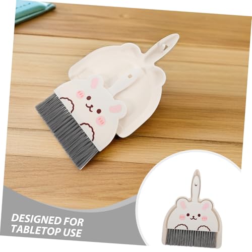 DECOMELODY 4 Sets Kleiner Mini Besen Miniatur Besen Kehrschaufel Kehrschaufel Mini Weiß – Bild 4