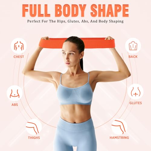Image of 12 Pcs Fabric Resistance Bands for Working Out Non-Slip Booty Exercise Loop Bands for Women Men Glutes Hip Thigh Butt Yoga Pilates Fitness Gym, Light Medium Heavy