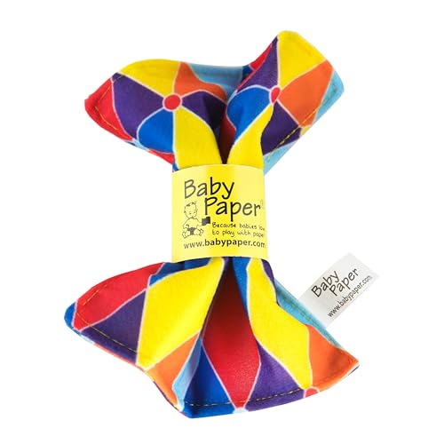 Image of Baby Paper Crinkle Sensory Toy & Teether, Triangle Print, Washable Gift