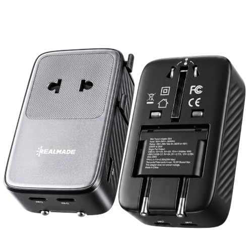 Realmade PD25W Travel Adapter USB-C 2USB-A Plug Type C G A I Black Gray | Ultra...