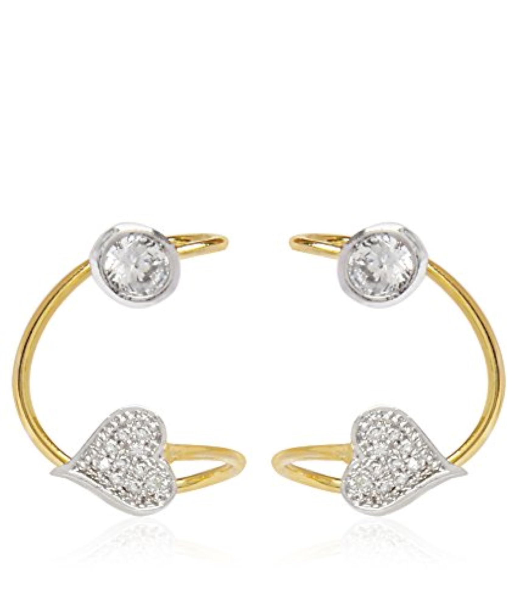 Fancy AD Earrings With Heart Earcuff Set of 5
