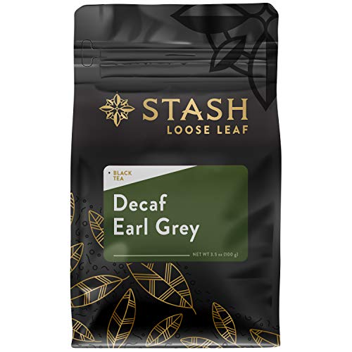Stash Tea Decaf Earl Grey Loose Leaf Tea 3.5 Ounce Pouch (Packaging May Vary) Loose Leaf Premium Black Tea for Use with Tea Infusers Tea Strainers or Teapots, Drink Hot or Iced, Sweetened or Plain