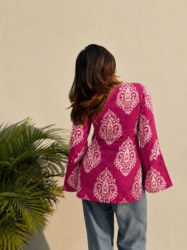 Image of ANNI Designer Cotton Short Kurti for Women | Stylish Kurti | Short Kurti Top | Casual Kurta for Women | Comfortable Cotton Kurtis for Womens