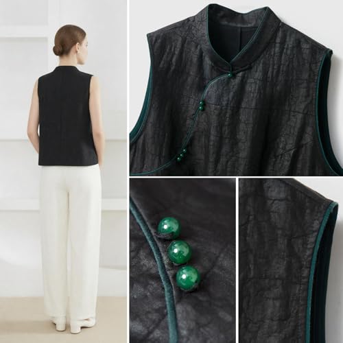 Chaleco de seda Xiangyunsha bordado ligero para mujer HangErFeng 601 L 3
