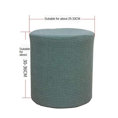 Tubayia Stretch Stool Cover Round Ottoman Protective Cover (Brown) - Image 2