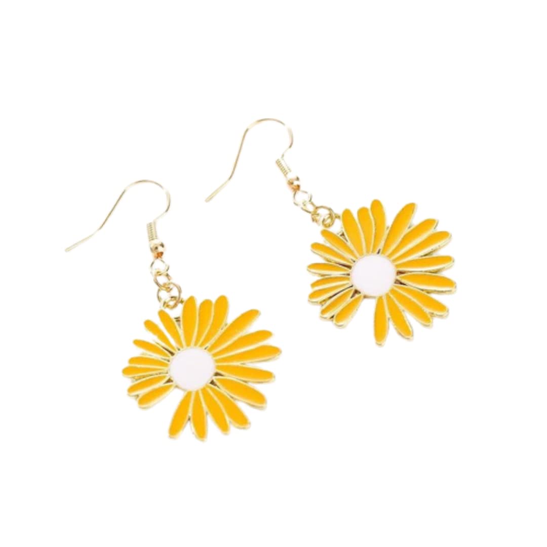 ZAEVRDaisy Earrings Flower Drop Dangle Hoops Studs Floral Ear ring For Women And Girls Gift Ideas Light Weight Long Earrings Jewellery Rose shape Designer