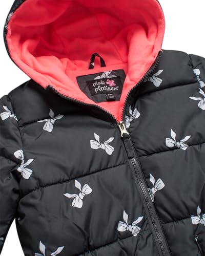 Image of Pink Platinum Girls Snowsuit 2-Piece Insulated Hooded Jacket & Bib