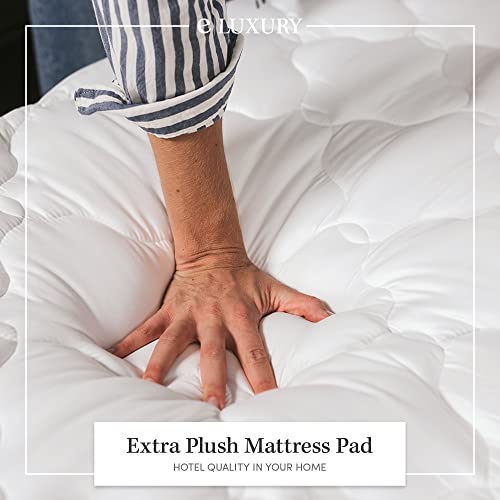 Queen Size Pillowtop Mattress Pad Pillow Top With Fitted Skirt - Found In Marriott Hotels - Up To 18" Deep Pockets #TOP1
