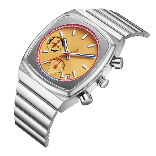 Image of CILOA Mens Watches Chronograph Stainless Steel Waterproof Date Analog Business Fashion Wristwatch for Men