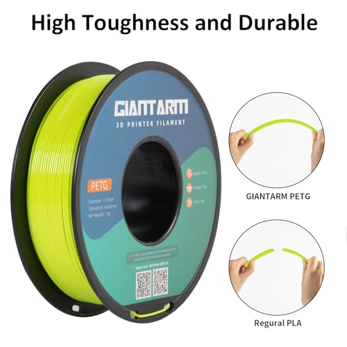 Image of GIANTARM PETG Filament 1.75, 3D Printer Filament PETG 1kg(2.2lb), Toughness Enhanced, Dimensional Accuracy + /-0.02mm, Vacuum Package (Apple Green)