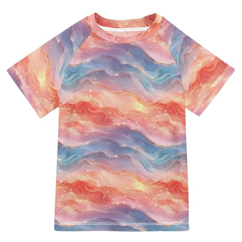 Kids Bathing Suits Boys Short Sleeve Rashguard Swimsuit for Girls 3T Turquoise Red